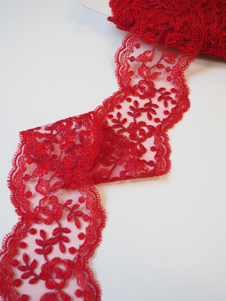 Rouge Rose Garland Scallop Lace Trim 6cm