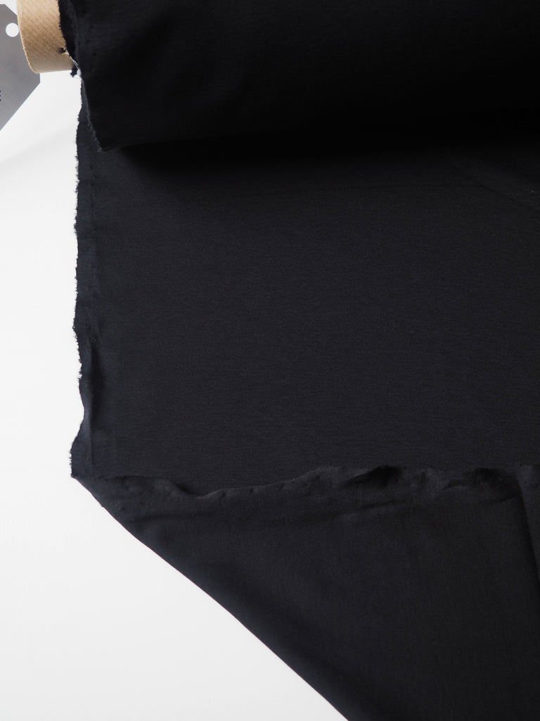 Black Organic Cotton Interlock Jersey