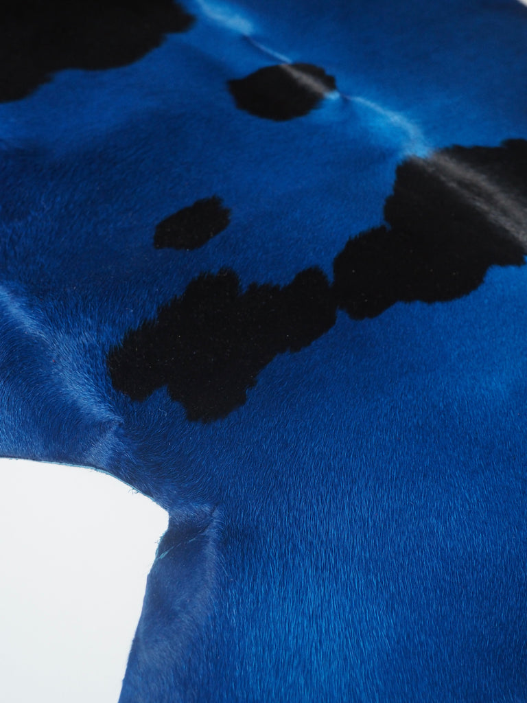 Cobalt + Black Spotted Calfskin Hide