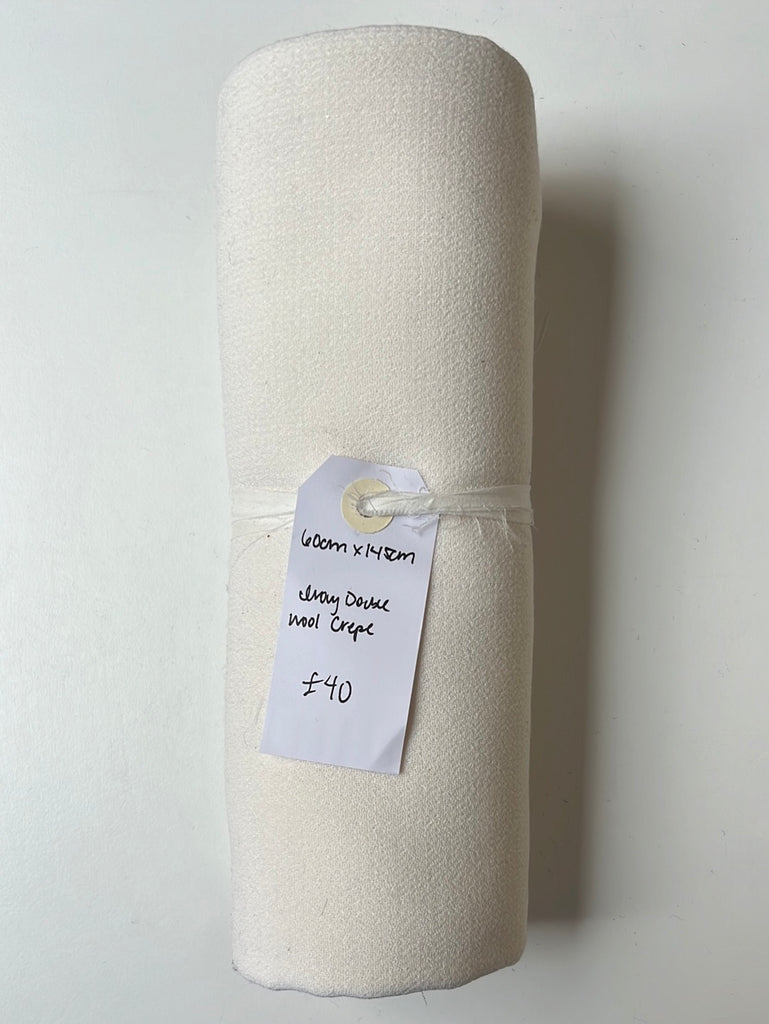 Ivory Double Wool Crepe Remnant