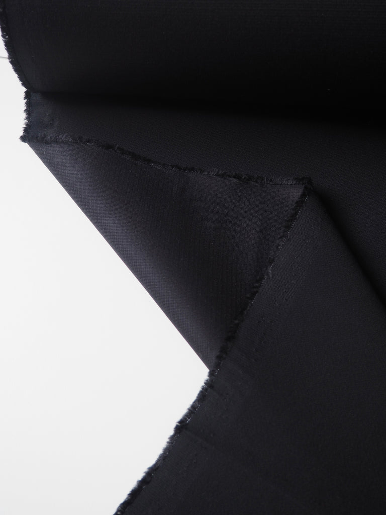 Black Interfaced Viscose/Acetate Crepe