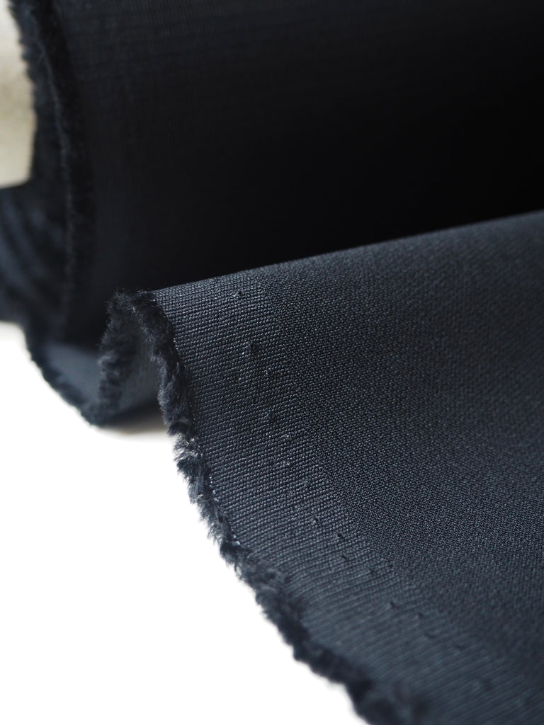 Black Interfaced Viscose/Acetate Crepe