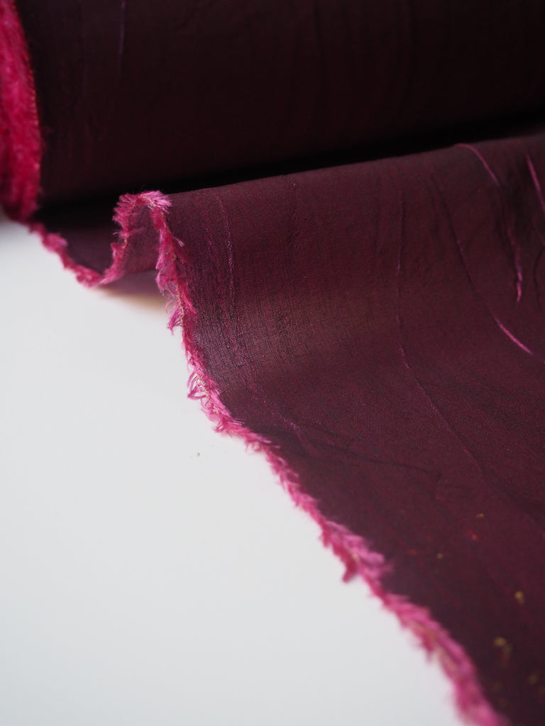 Raspberry Silk Shantung Organza