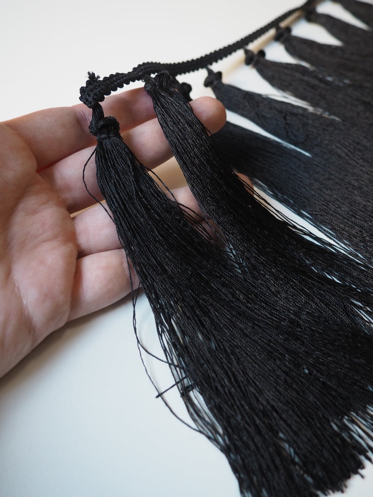 Black Tassel Trim 17cm