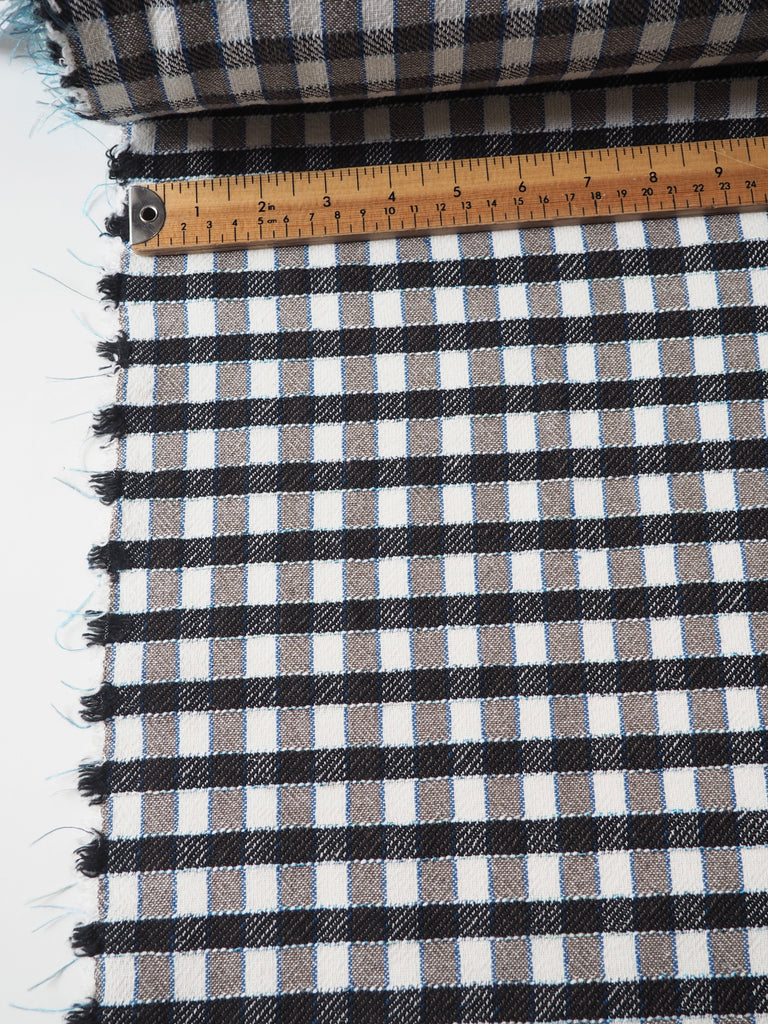 Black Multi Cotton/Linen Check