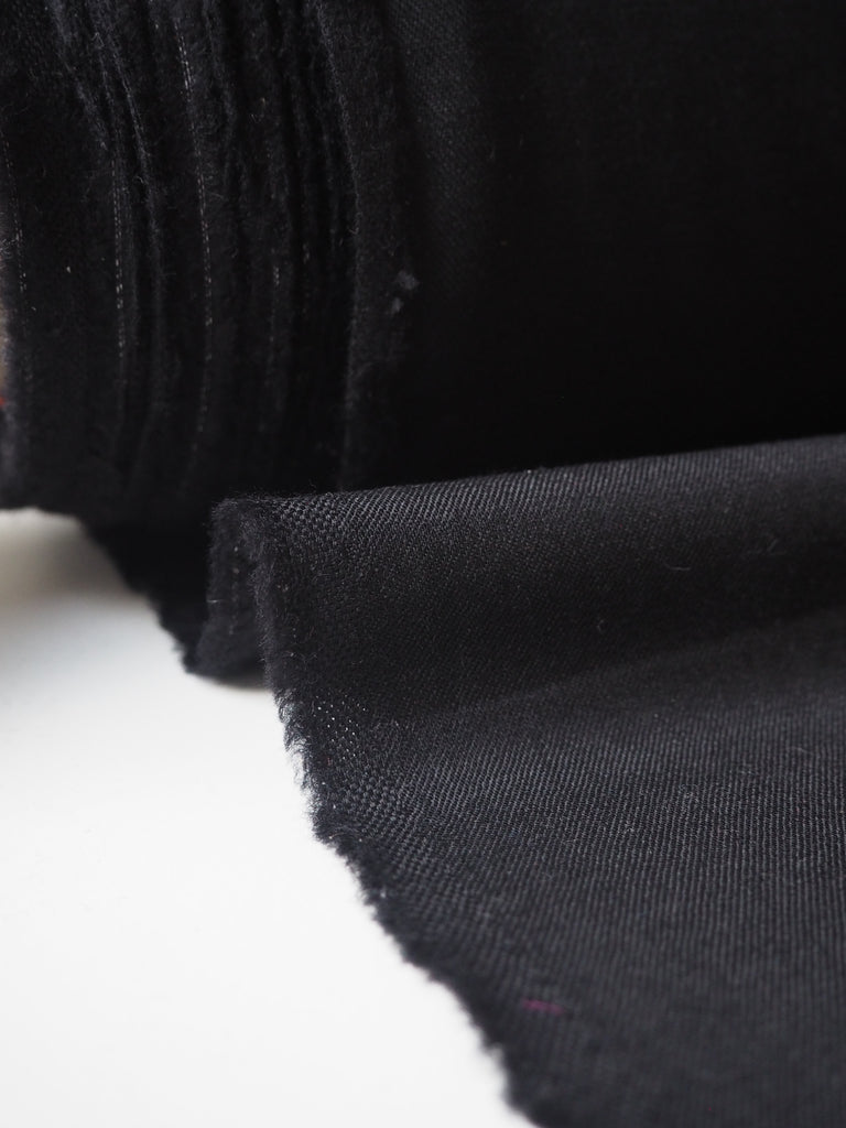 Black Stretch Wool/Silk Twill