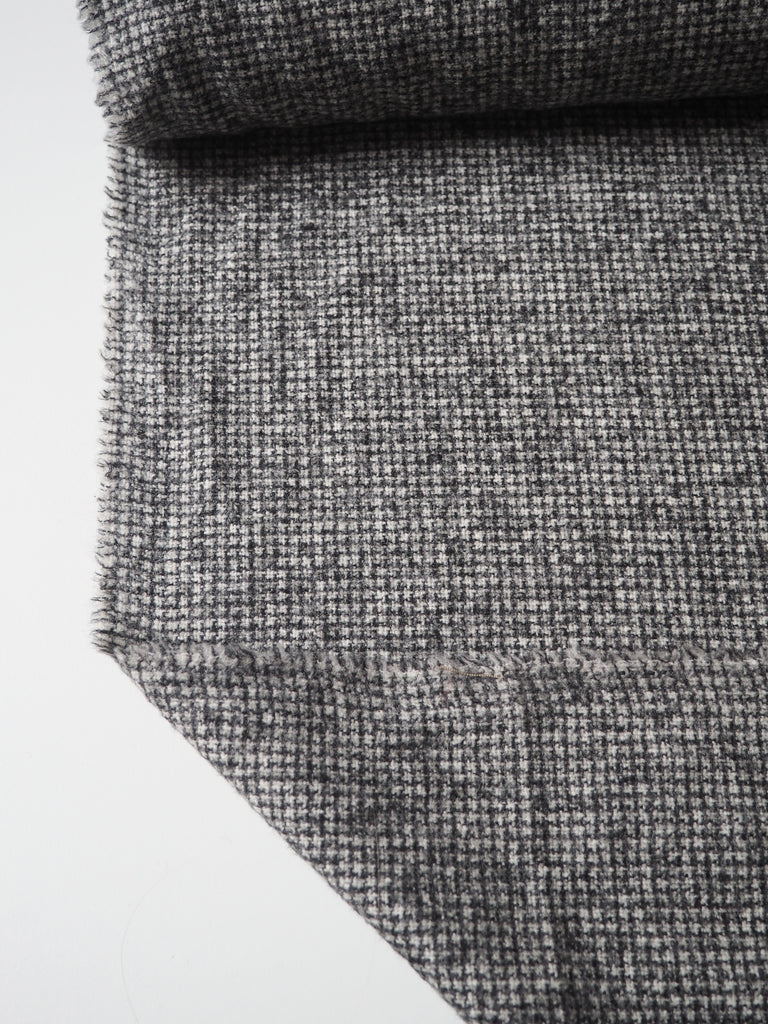 Grey Marl Check Wool Coating