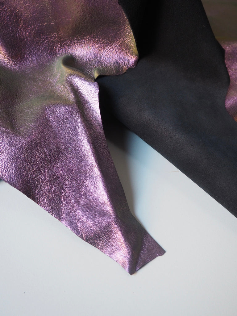 Purple + Green Iridescent Calfskin Hides