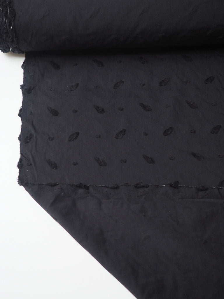 Black Teardrop Jacquard Cotton Poplin