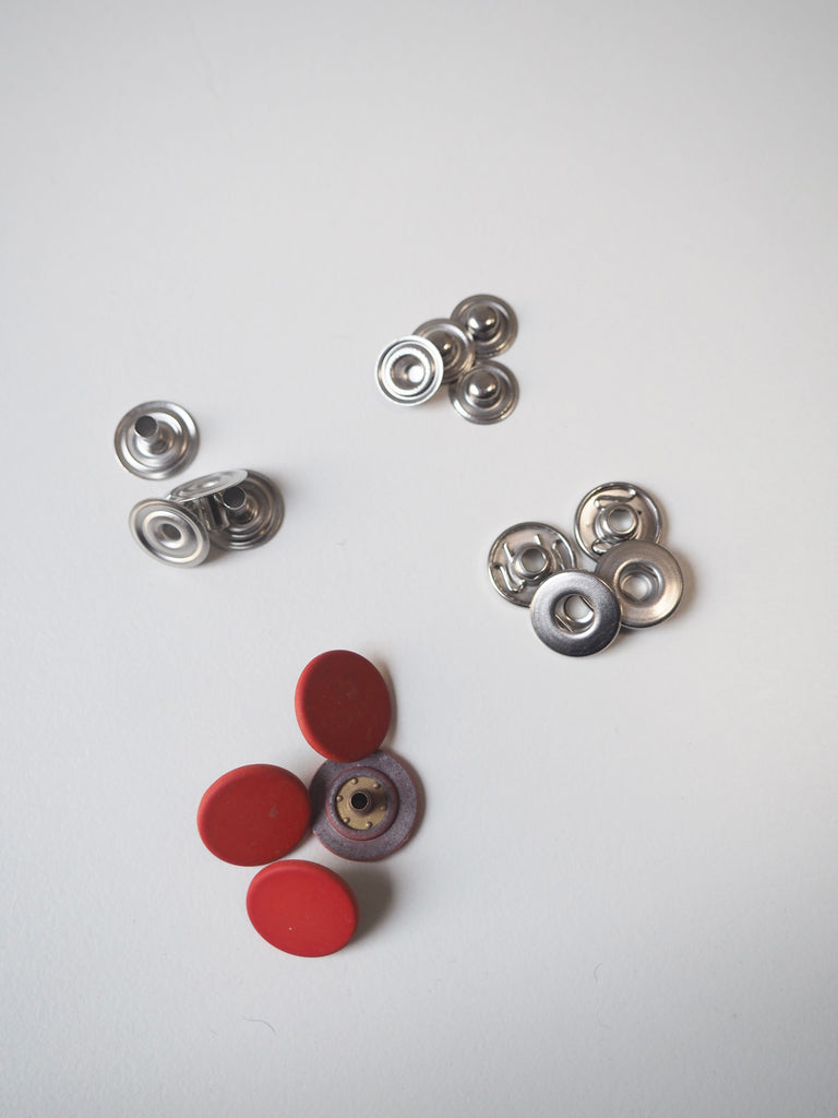 Matte Vermillion Press Studs 15mm