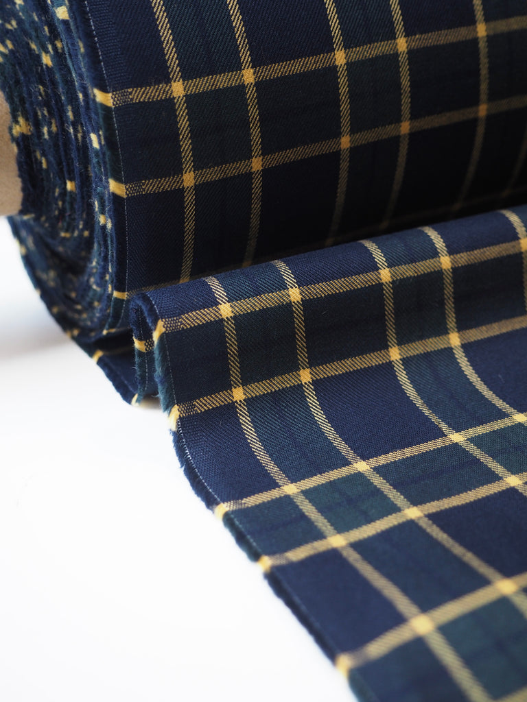 Blue + Yellow Cotton Check