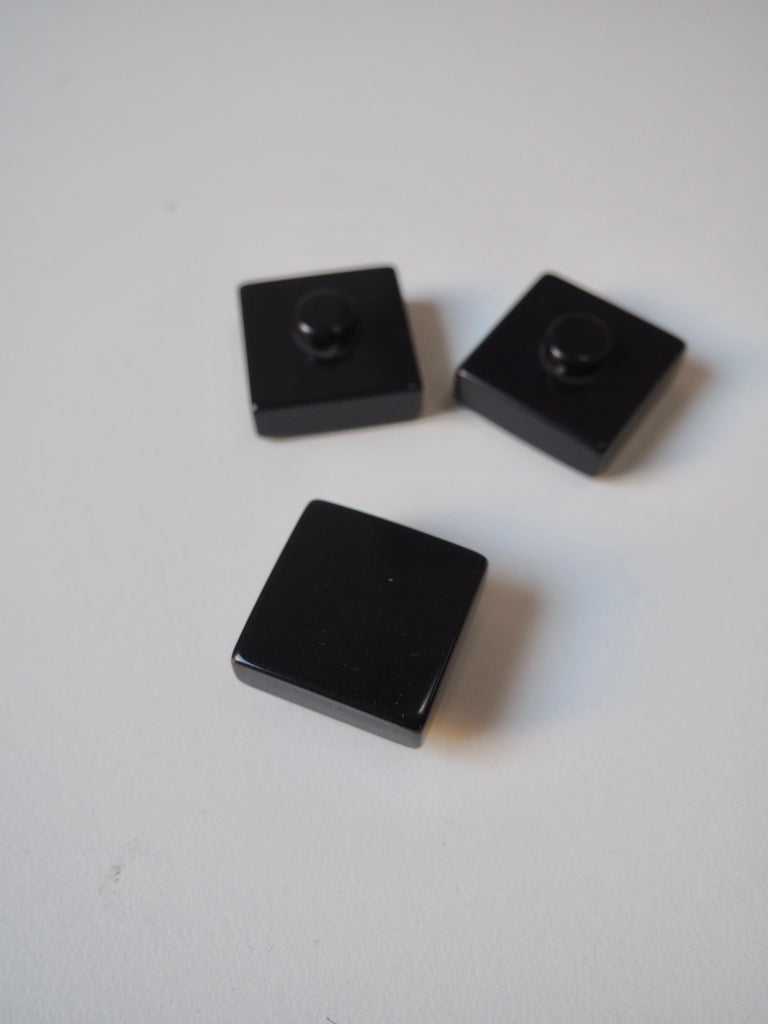 Black Square Shank Buttons 24mm