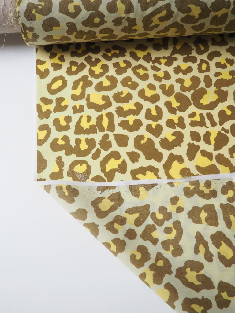 Yellow Leopard Light Cotton Poplin