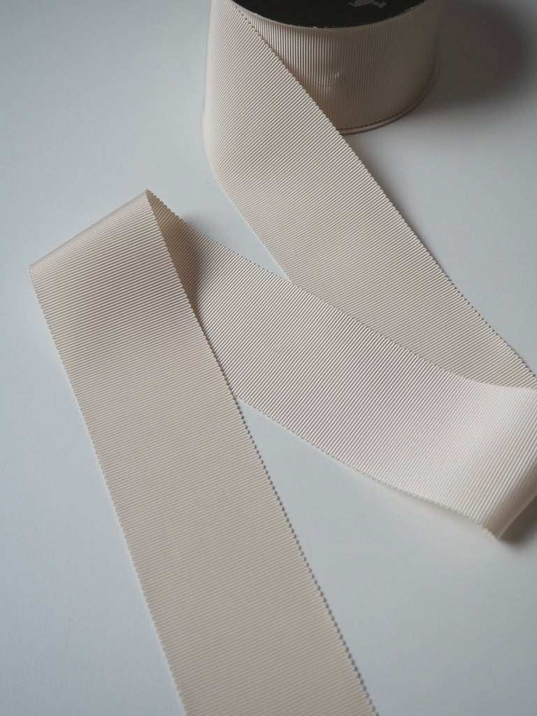 Mokuba Cream Grosgrain Ribbon 50mm