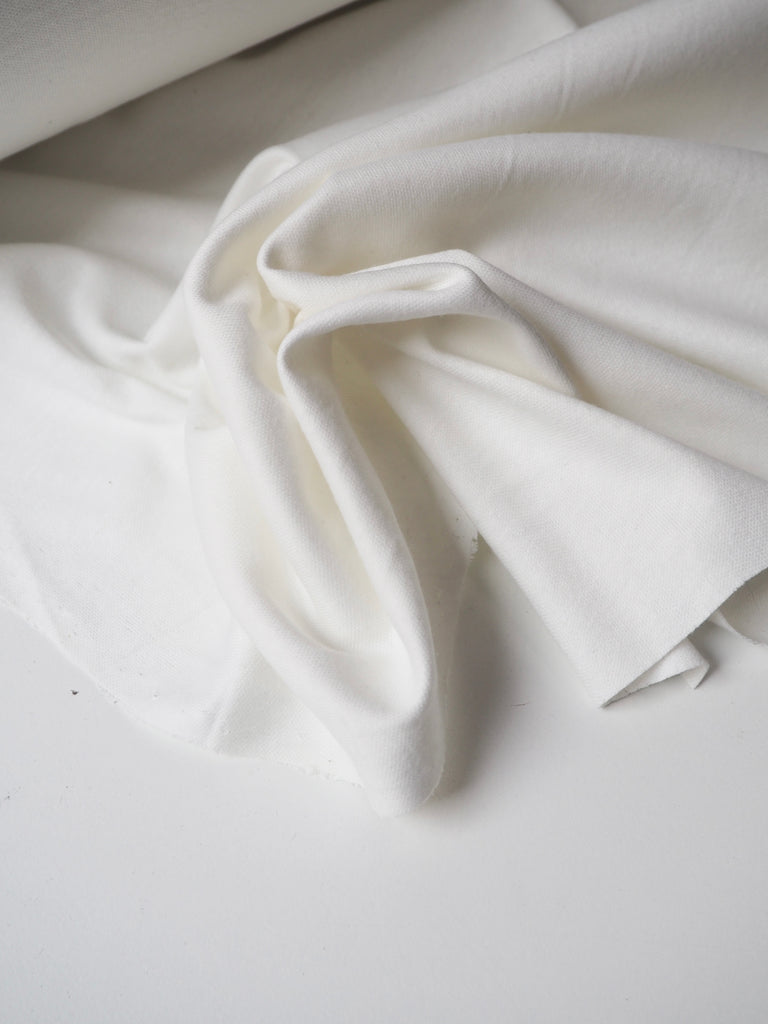 White Cotton Interlock Jersey