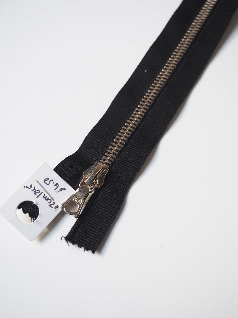 Riri Black Grosgrain Open-Ended Metal Teeth Zips