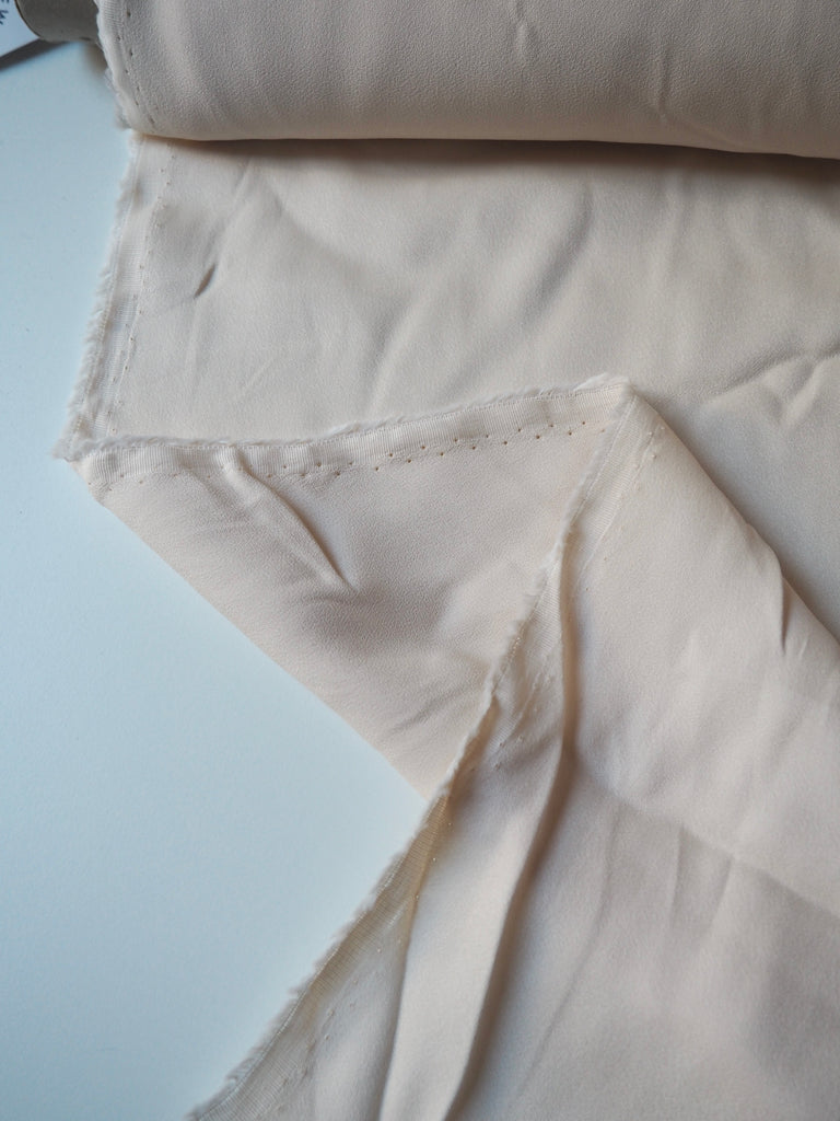 Cream Satin-Backed Viscose/Acetate Crepe