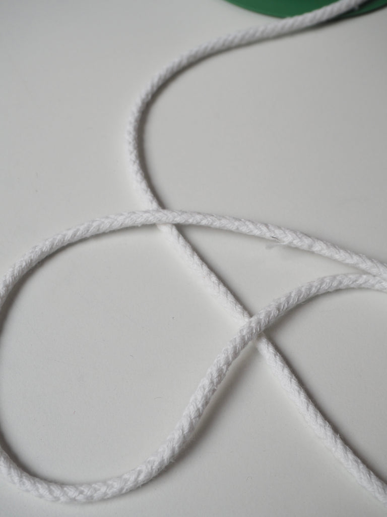 White Cotton Braided Cord 5mm