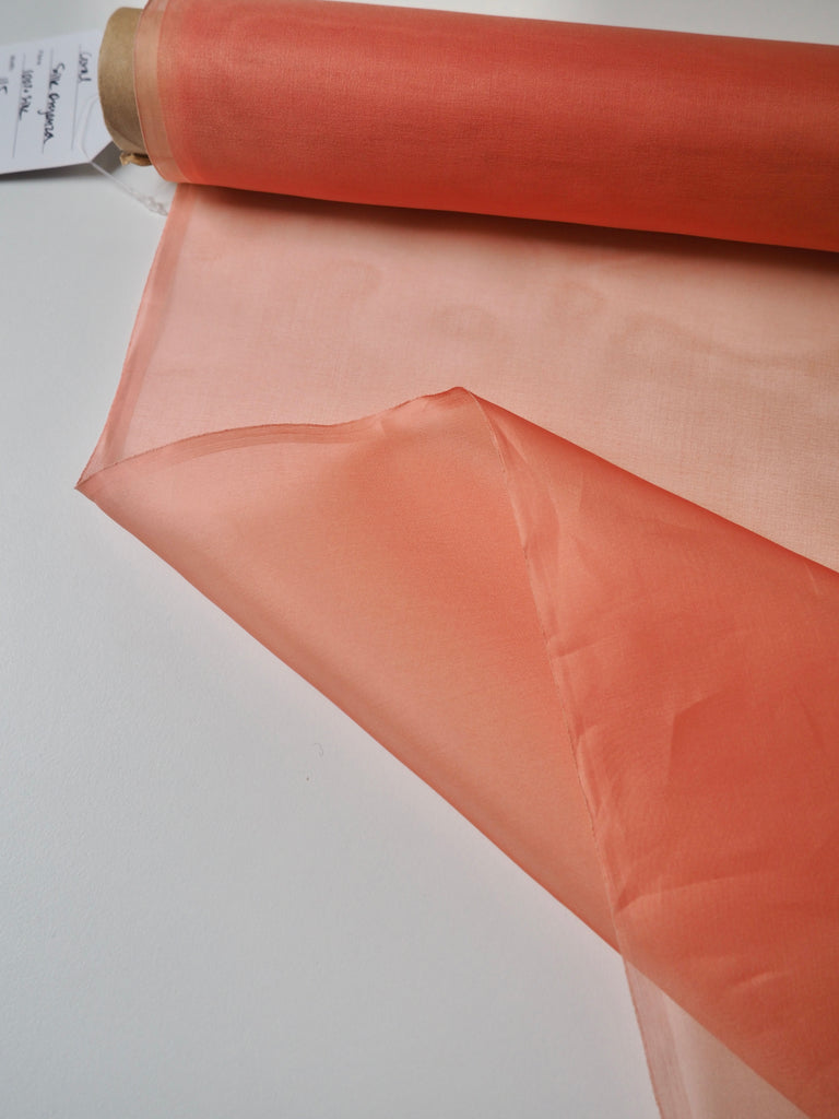 Coral Silk Organza