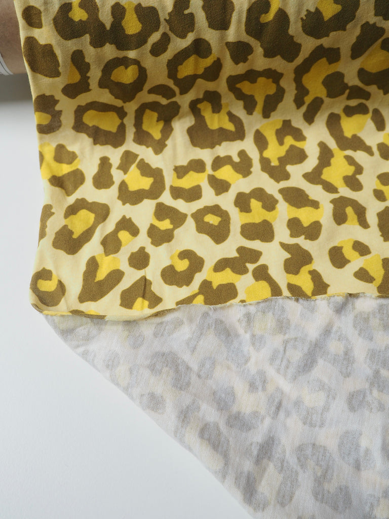 Yellow Leopard Cotton T-shirt Jersey