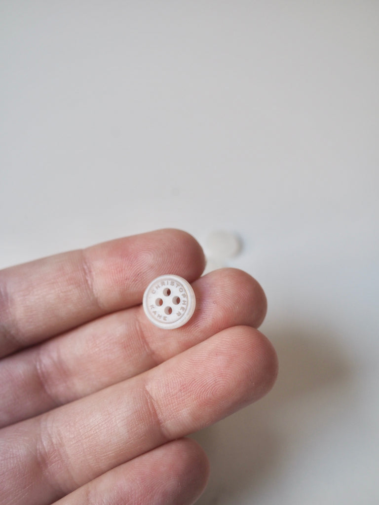 Branded White Buttons 11mm