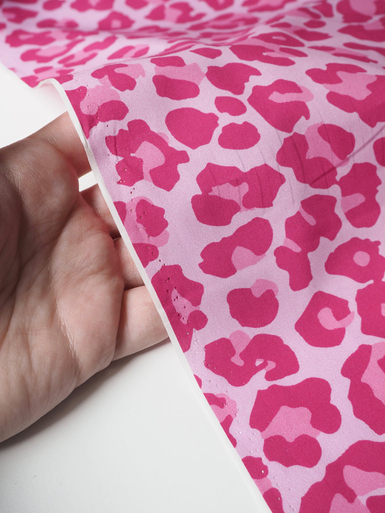 Pink Leopard Light Cotton Poplin