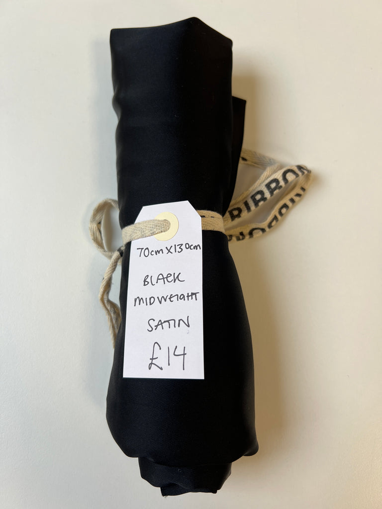 Black Midweight Satin Remnant