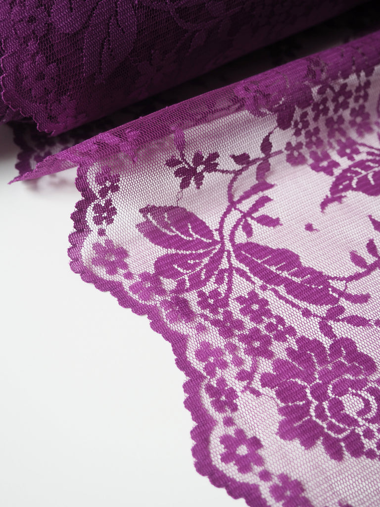 Magenta Bloom Scallop Lace