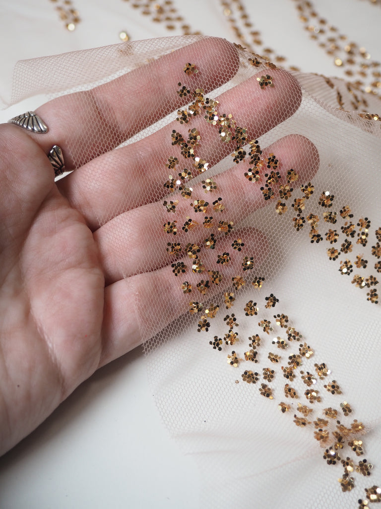 Pink + Gold Zebra Glitter Tulle
