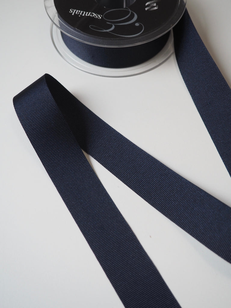 Berisfords Navy Grosgrain Ribbon 25mm