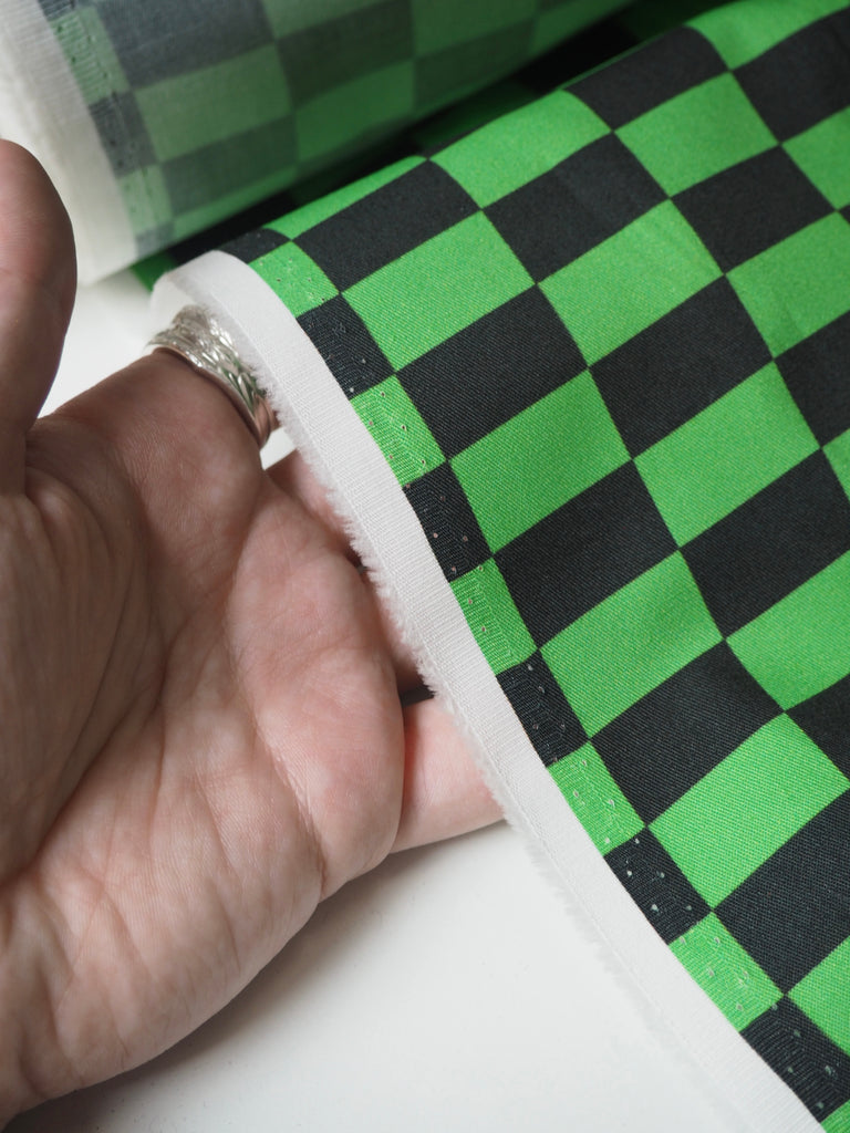 Lime Medium Checkerboard Cotton Twill