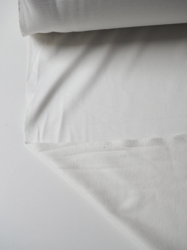 White Cotton Interlock Jersey