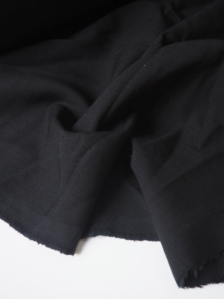 Black Stretch Wool Cady