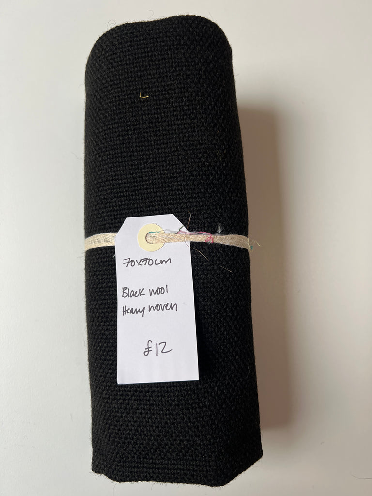 Black Wool Heavy Woven Remnant