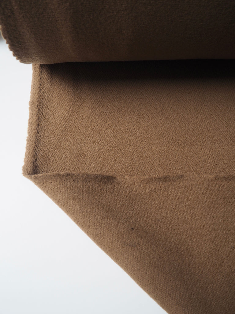 Camel Twill Fleece Wool Coating