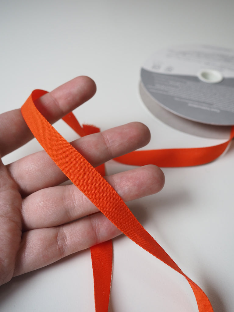 Shindo Orange Cotton Taffeta Ribbon 12mm