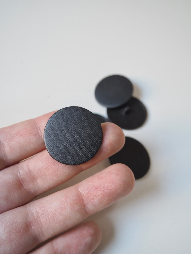 Black Textured Shank Buttons 28mm/44L