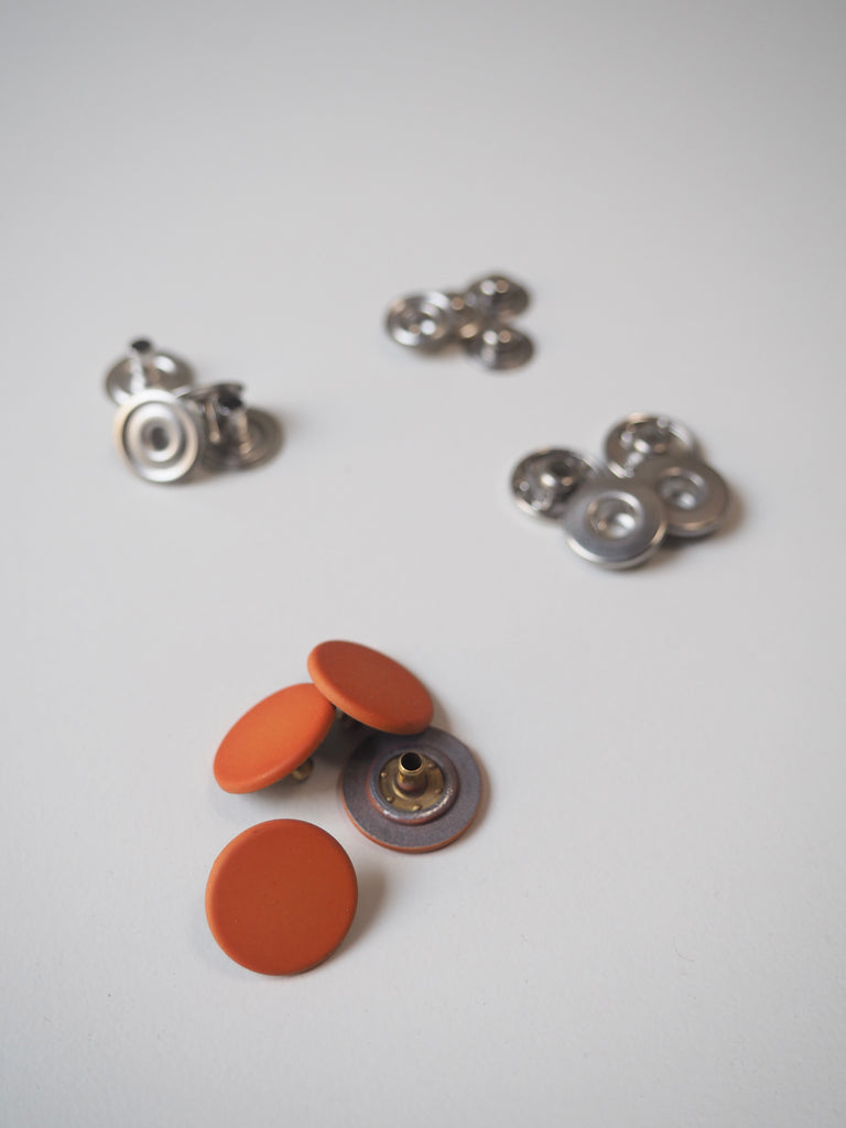 Matte Orange Press Studs 15mm