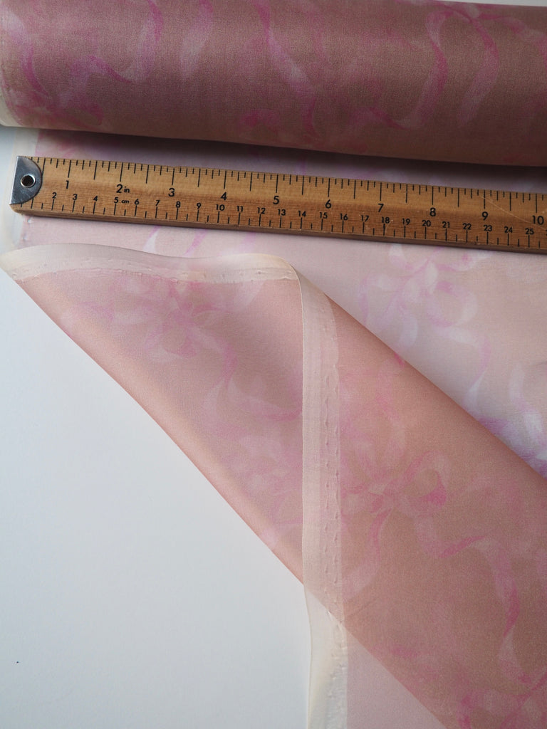 Pink Bow Silk Organza