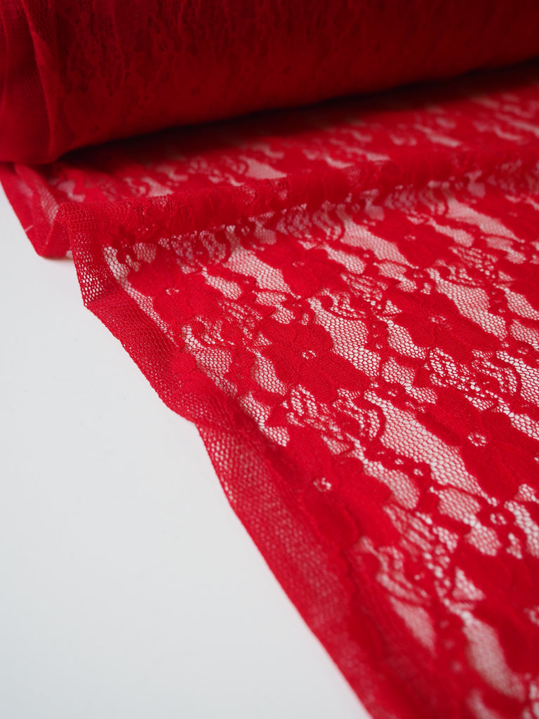 Hot Red Forget-me-not Stretch Lace