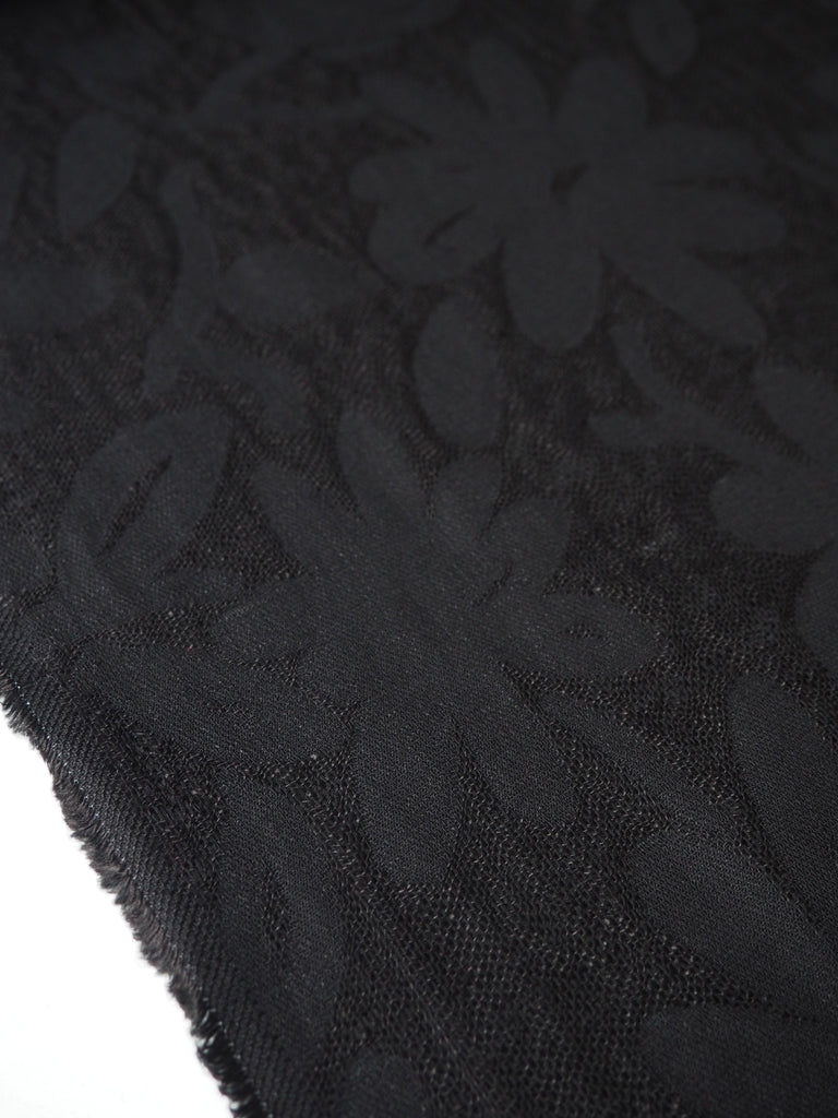 Black Blossom Cotton Gauze Jacquard