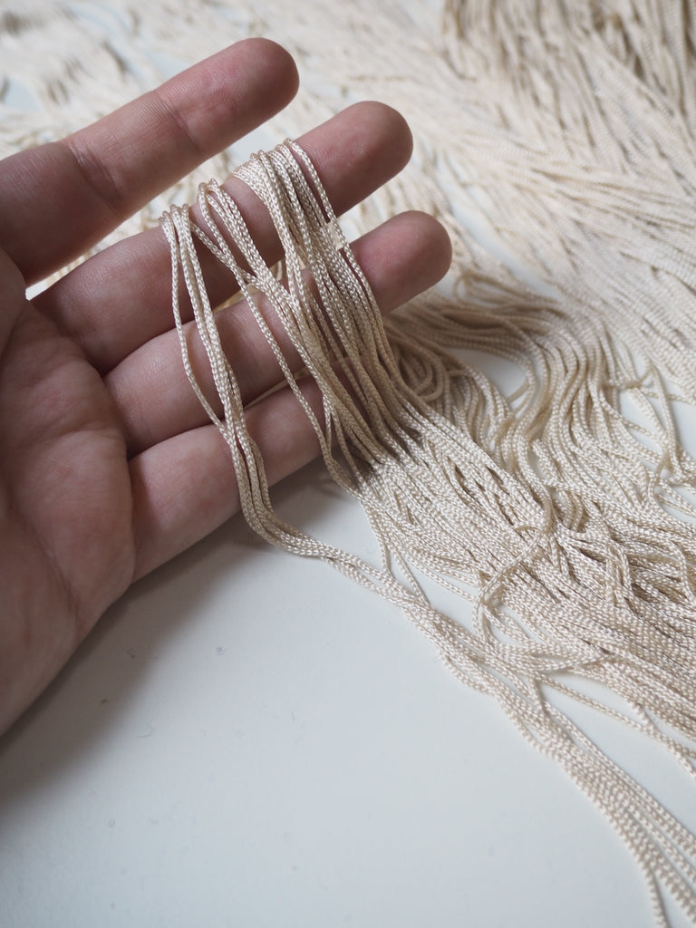 Beige Chainette Viscose Fringe 47cm