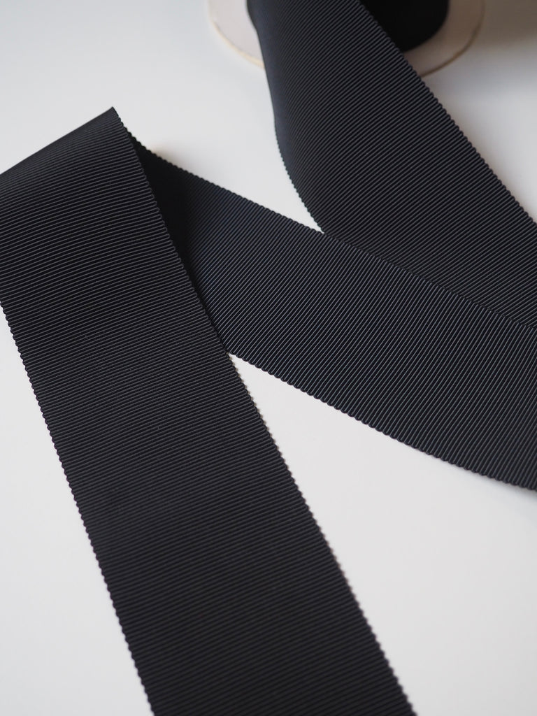 Mokuba Black Grosgrain Ribbon 50mm