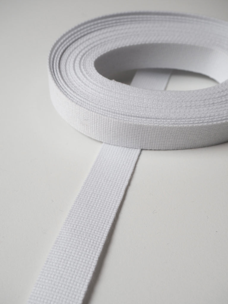 White Cotton Webbing 20mm