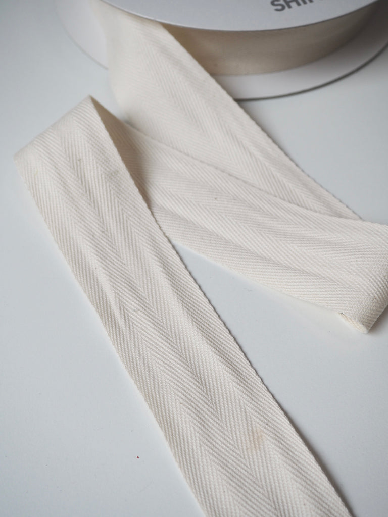 Shindo Natural Herringbone Organic Cotton Tape 38mm