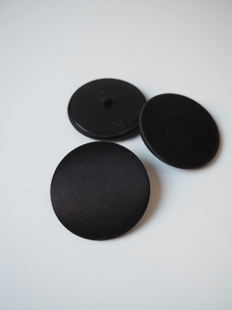 Black Extra Large Satin Covered Buttons 50mm/80L