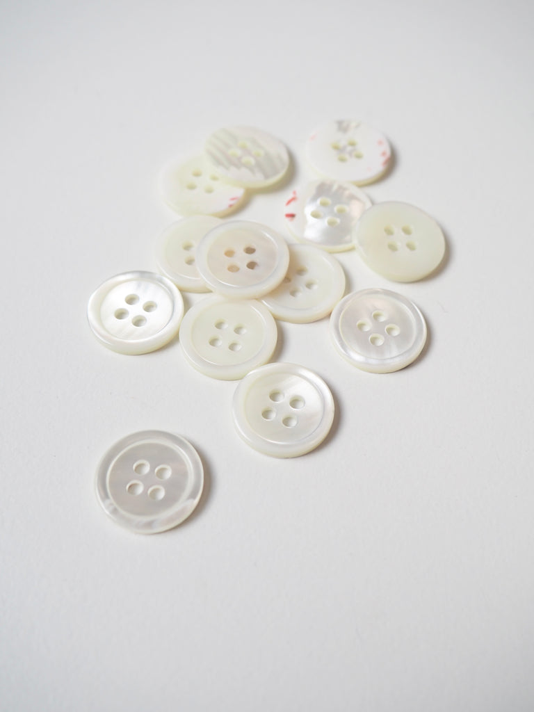 Mother Of Pearl Shell Rimmed Button 15mm