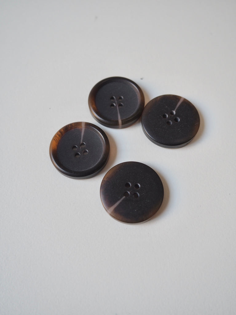 Branded Brown Faux Horn Buttons 23mm