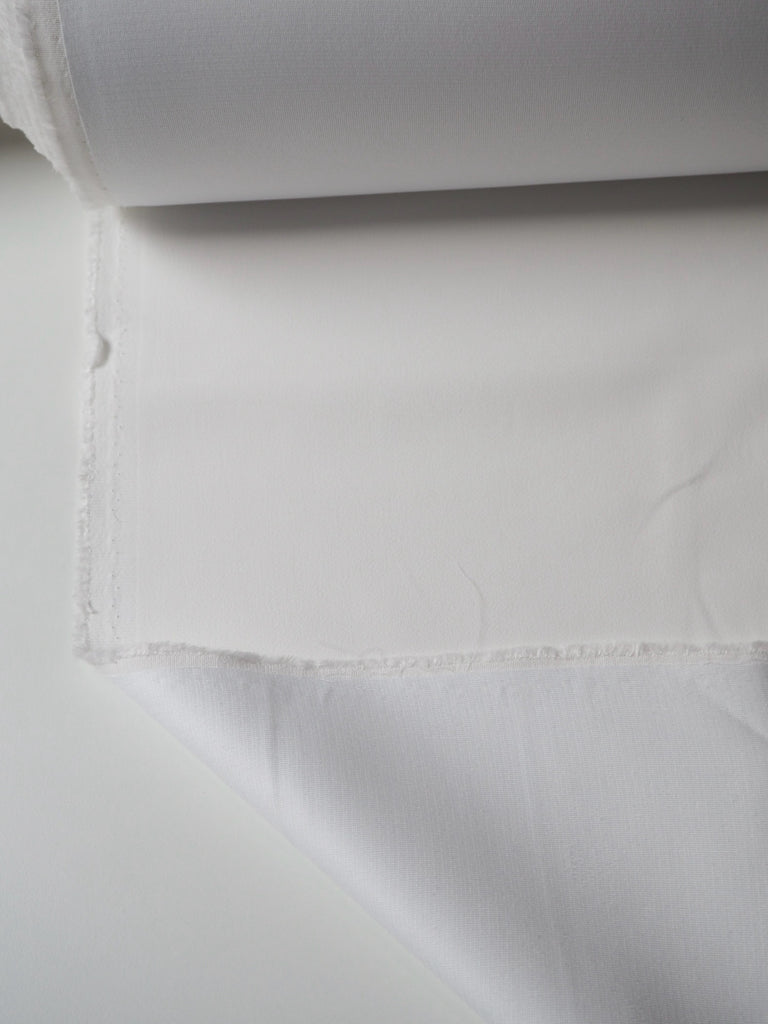 White Interfaced Viscose/Acetate Crepe