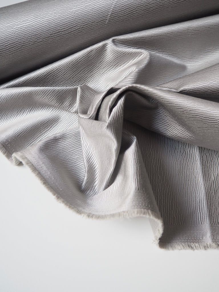 Silver Satin Dashed Jacquard